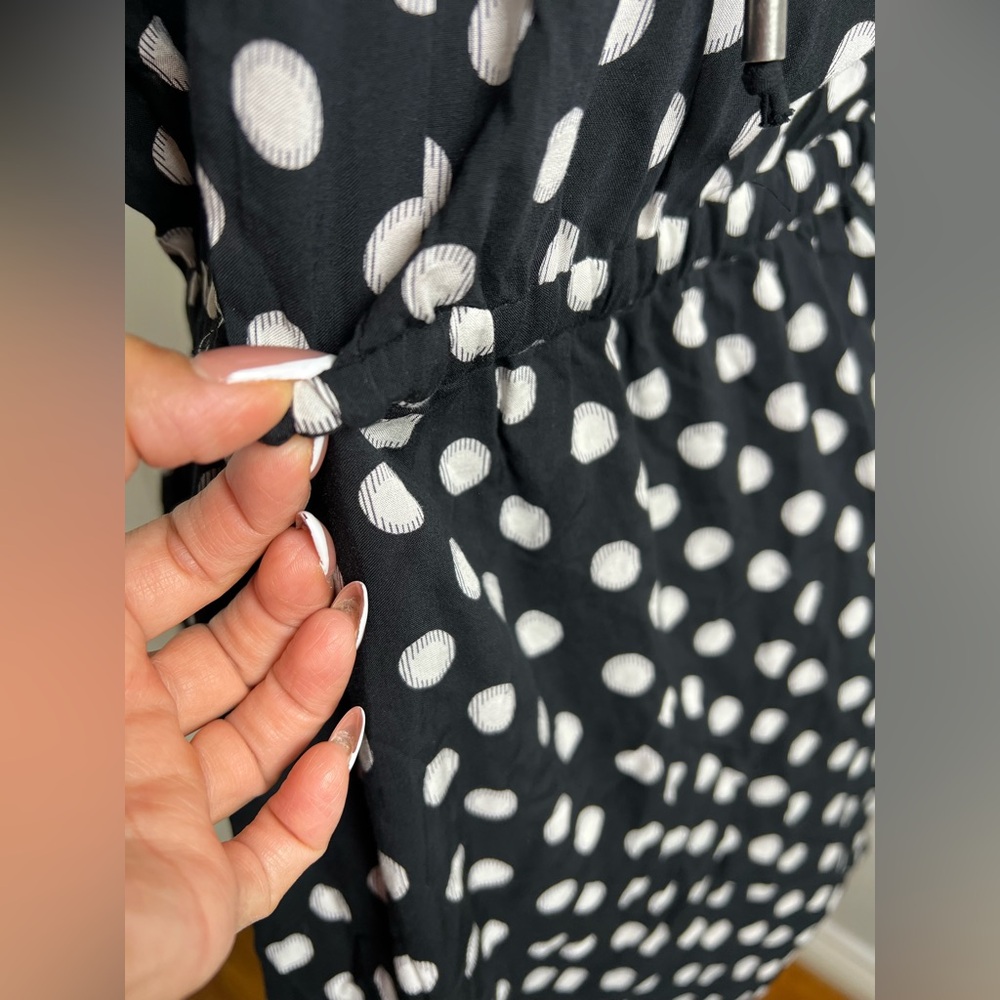 MAEVE ANTHROPOLOGIE Black White Polka Dot Halter Dress XSP - Picture 4 of 8